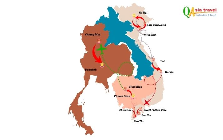 Exploration colorée de Asie du Sud-Est : Vietnam, Cambodge et Thaïlande en 3 semaines