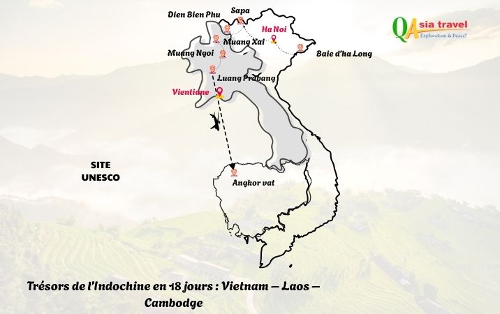 résors de l’Indochine en 18 jours Vietnam – Laos – Cambodge