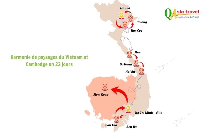 Harmonie de paysages du Vietnam et Cambodge en 22 jours