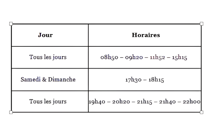 Horaires des trains à la rue du train à Hanoi (1)
