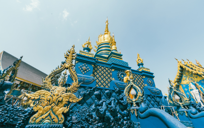 Wat Rong Suea Ten (Temple Bleu) et méditation